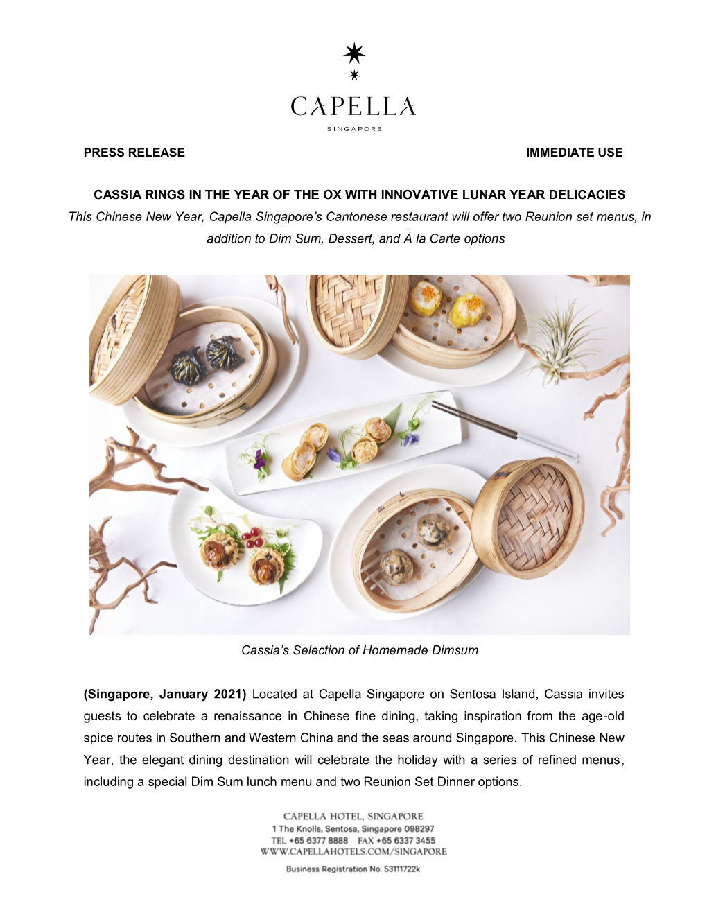Cassia Rings in the Year of the Ox with Innovative Lunar Year Delicacies