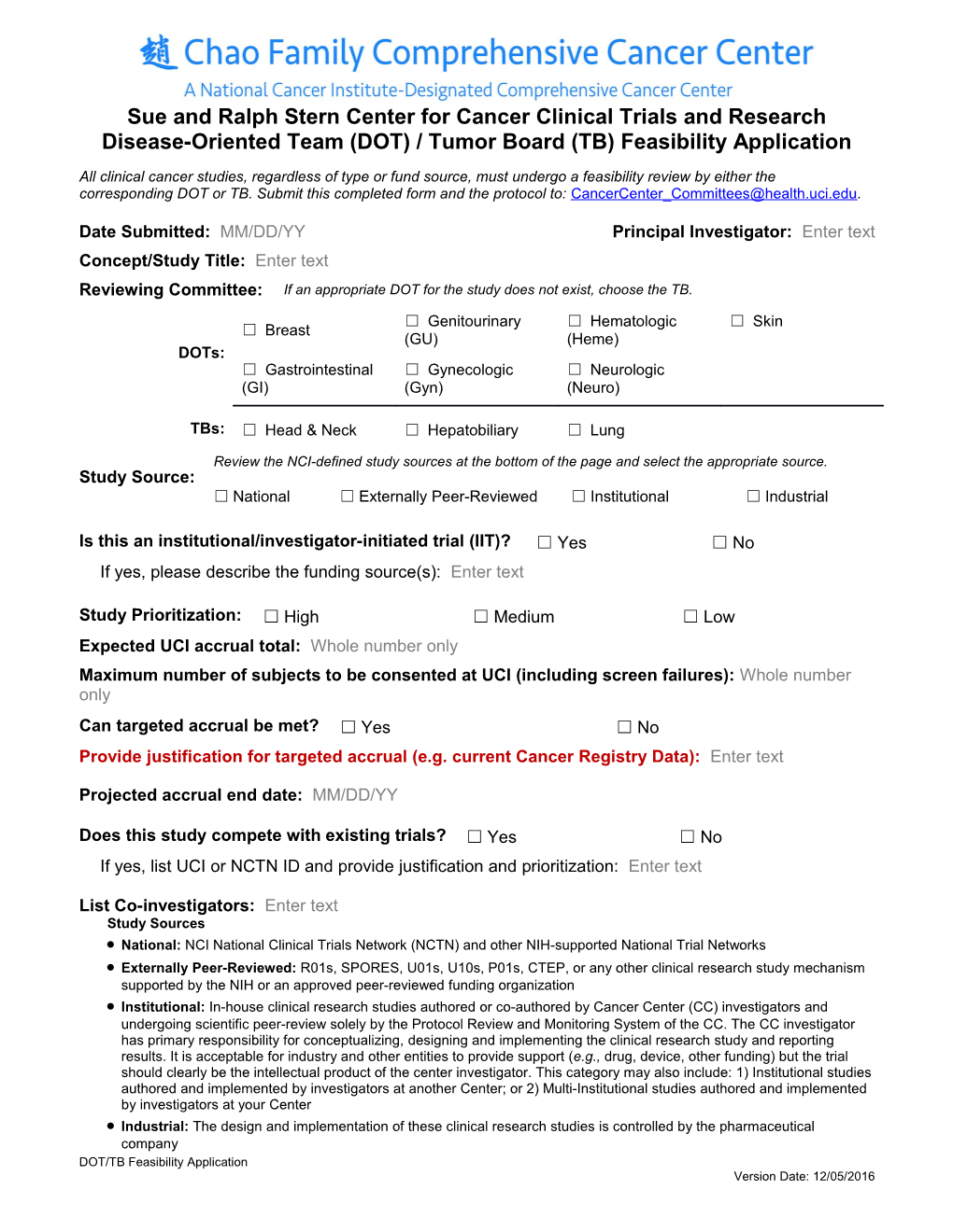 Cancer Center Protocol Number