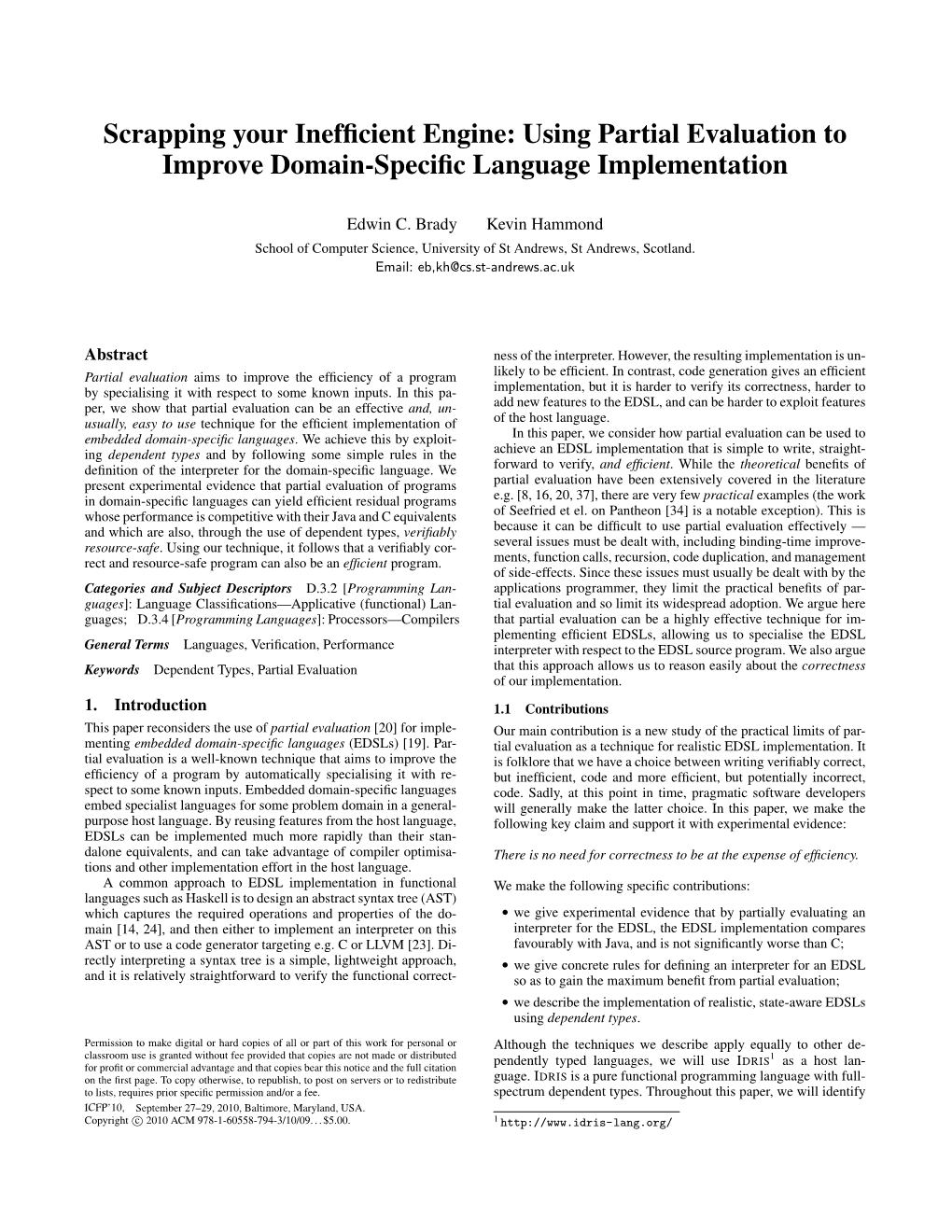 Using Partial Evaluation to Improve Domain-Specific Language