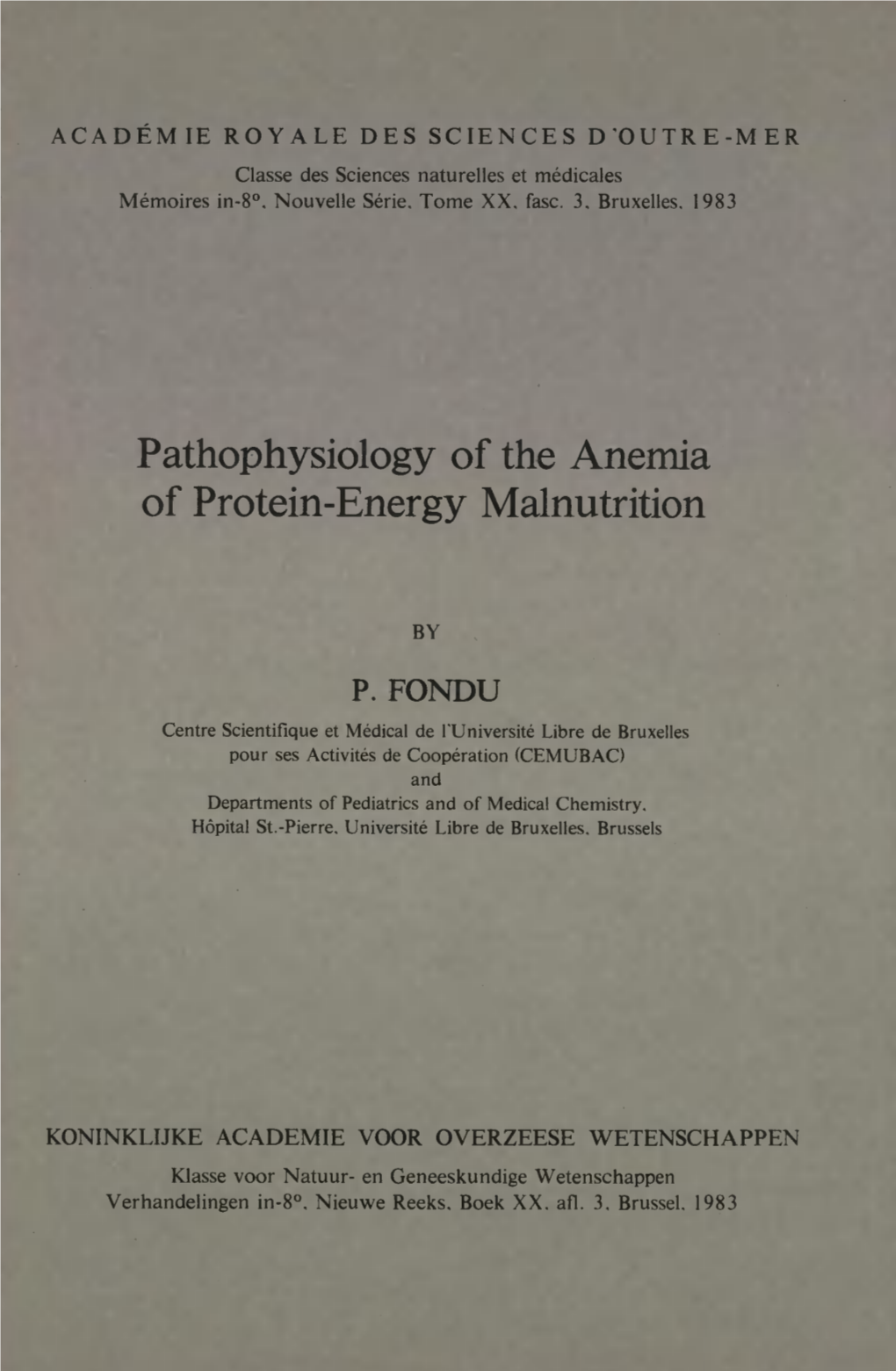 Pathophysiology of the Anemia of Protein-Energy Malnutrition