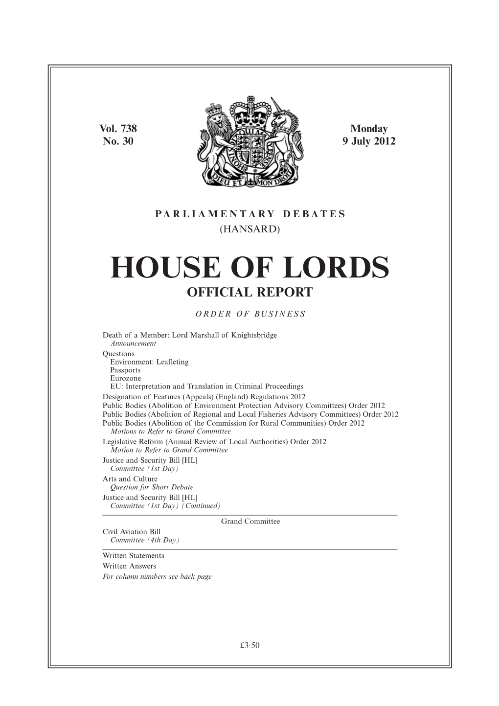 House of Lords Official Report