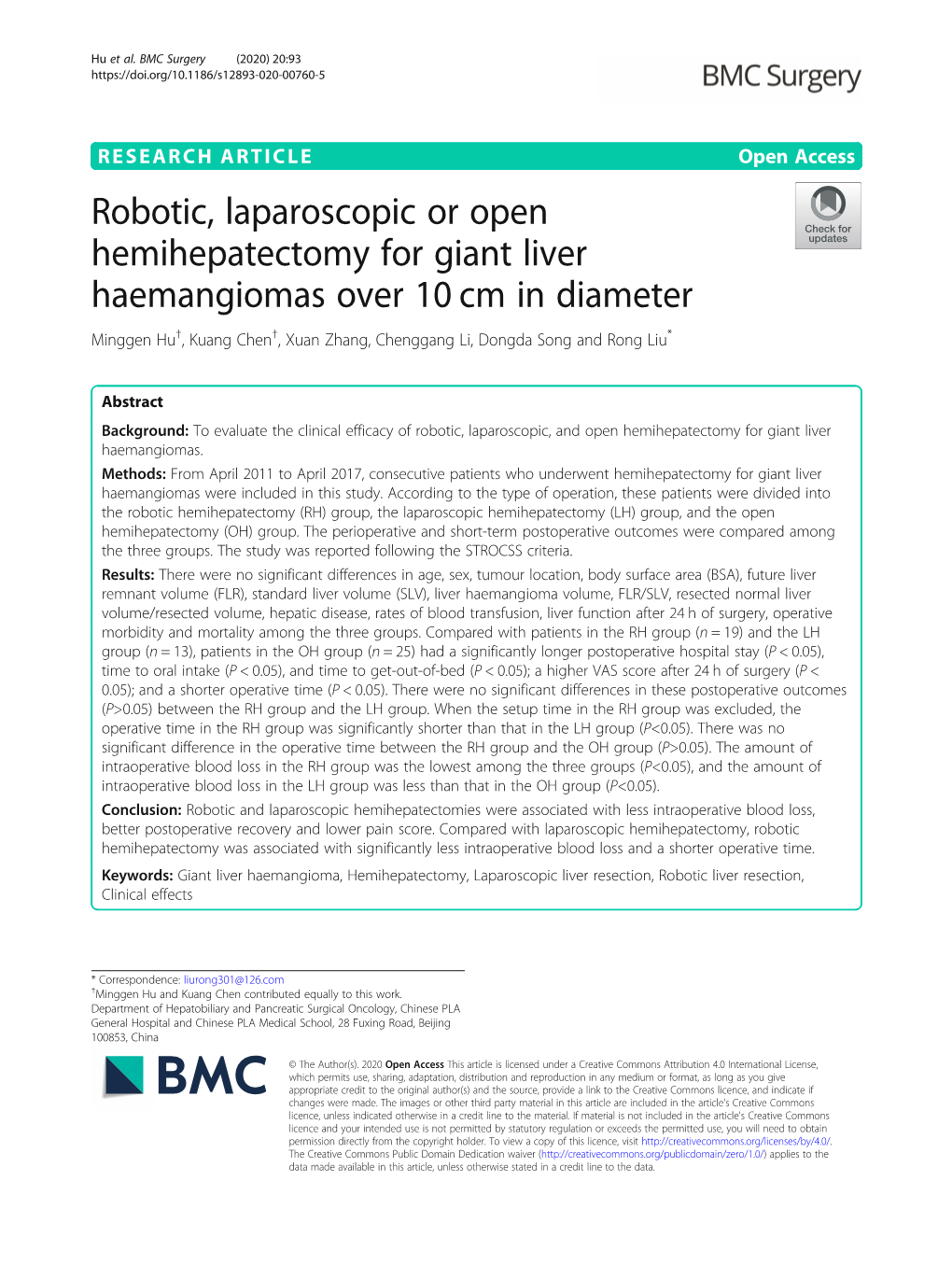 Robotic, Laparoscopic Or Open Hemihepatectomy for Giant Liver