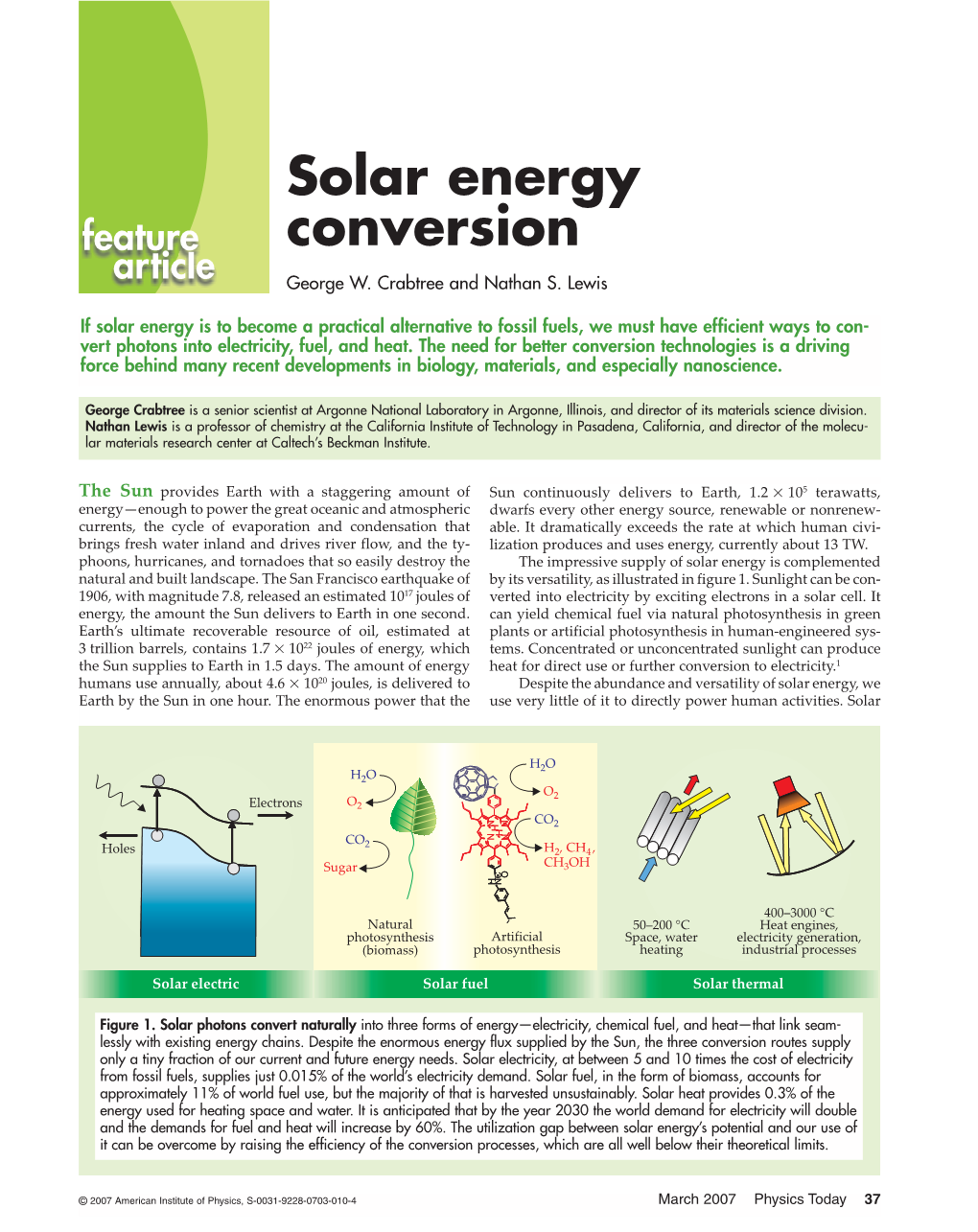 Solar Energy Conversion George W