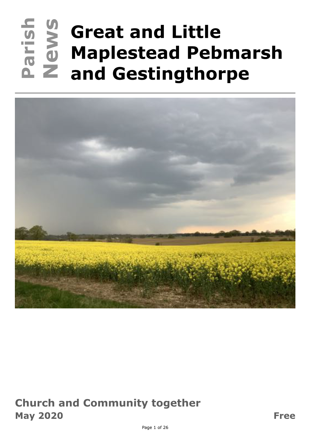 Great and Little Maplestead Pebmarsh and Gestingthorpe Parish