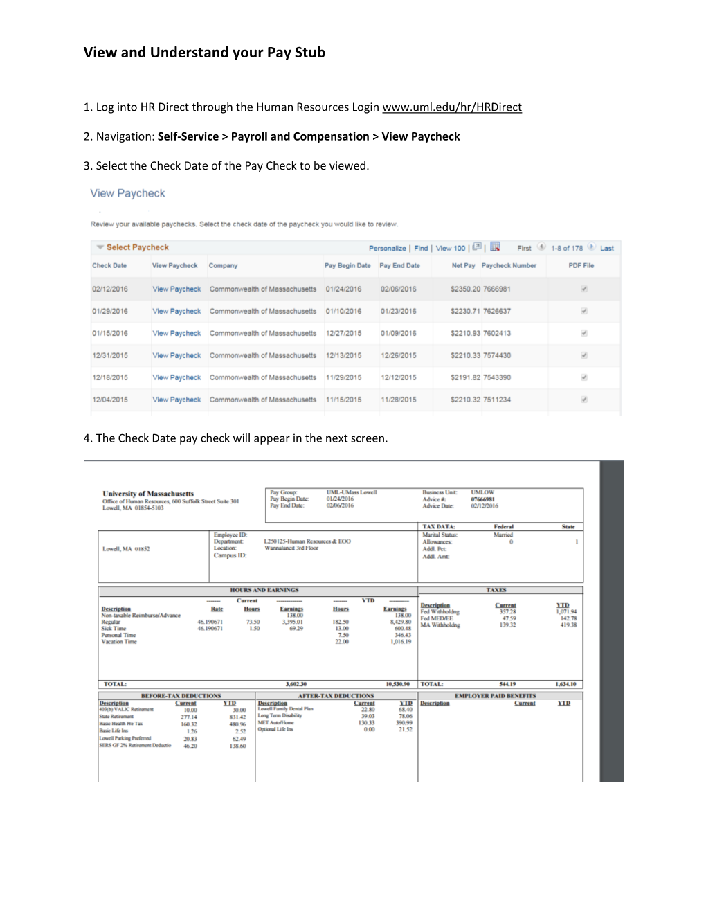 View and Understand Your Pay Stub