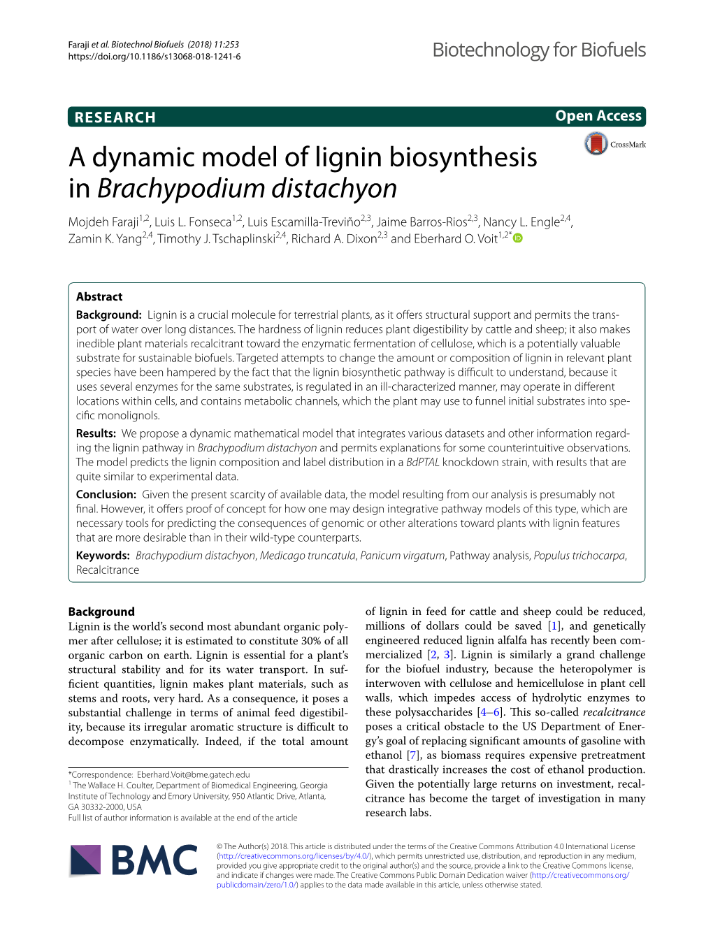 Brachypodium Distachyon Mojdeh Faraji1,2, Luis L