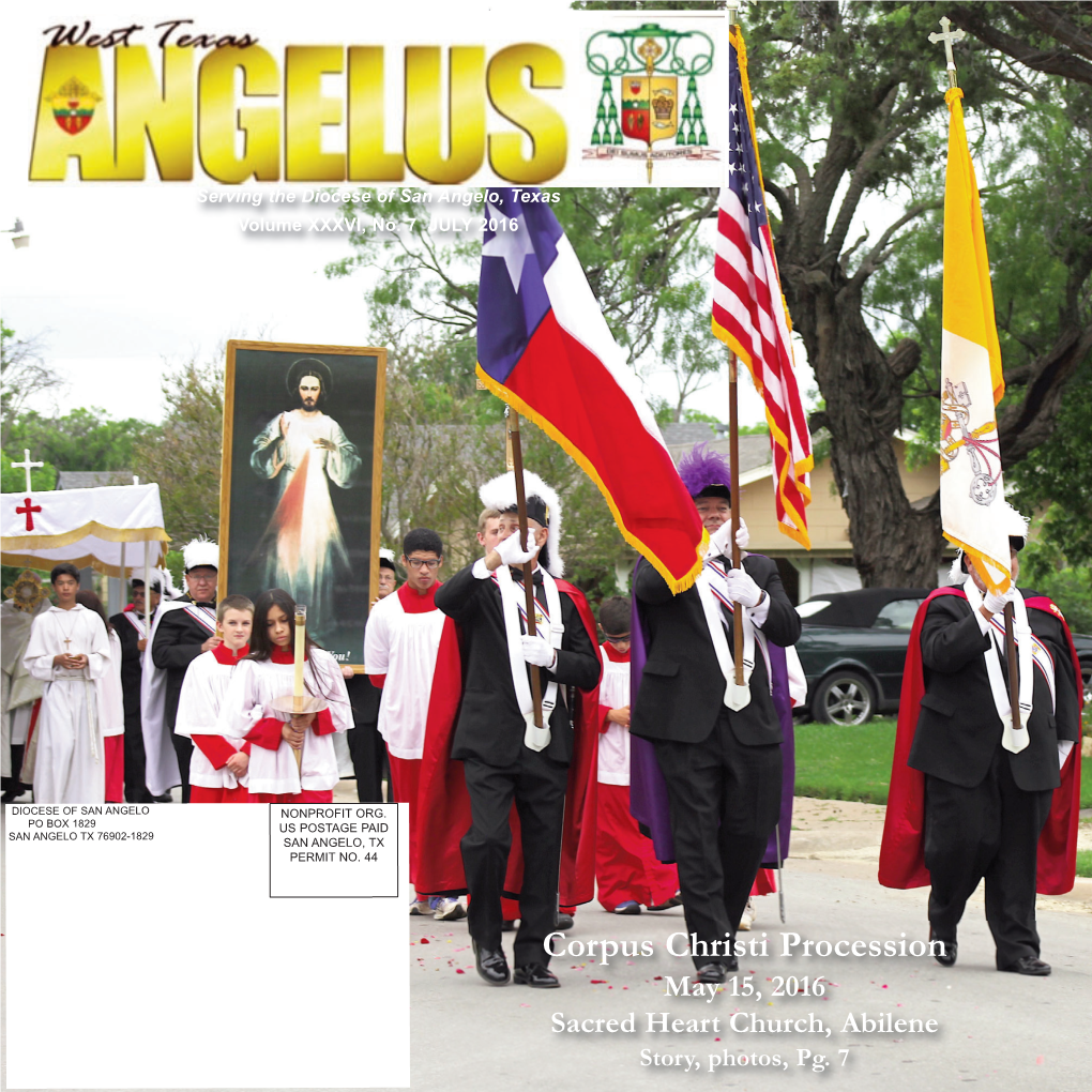 Corpus Christi Procession May 15, 2016 Sacred Heart Church, Abilene Story, Photos, Pg
