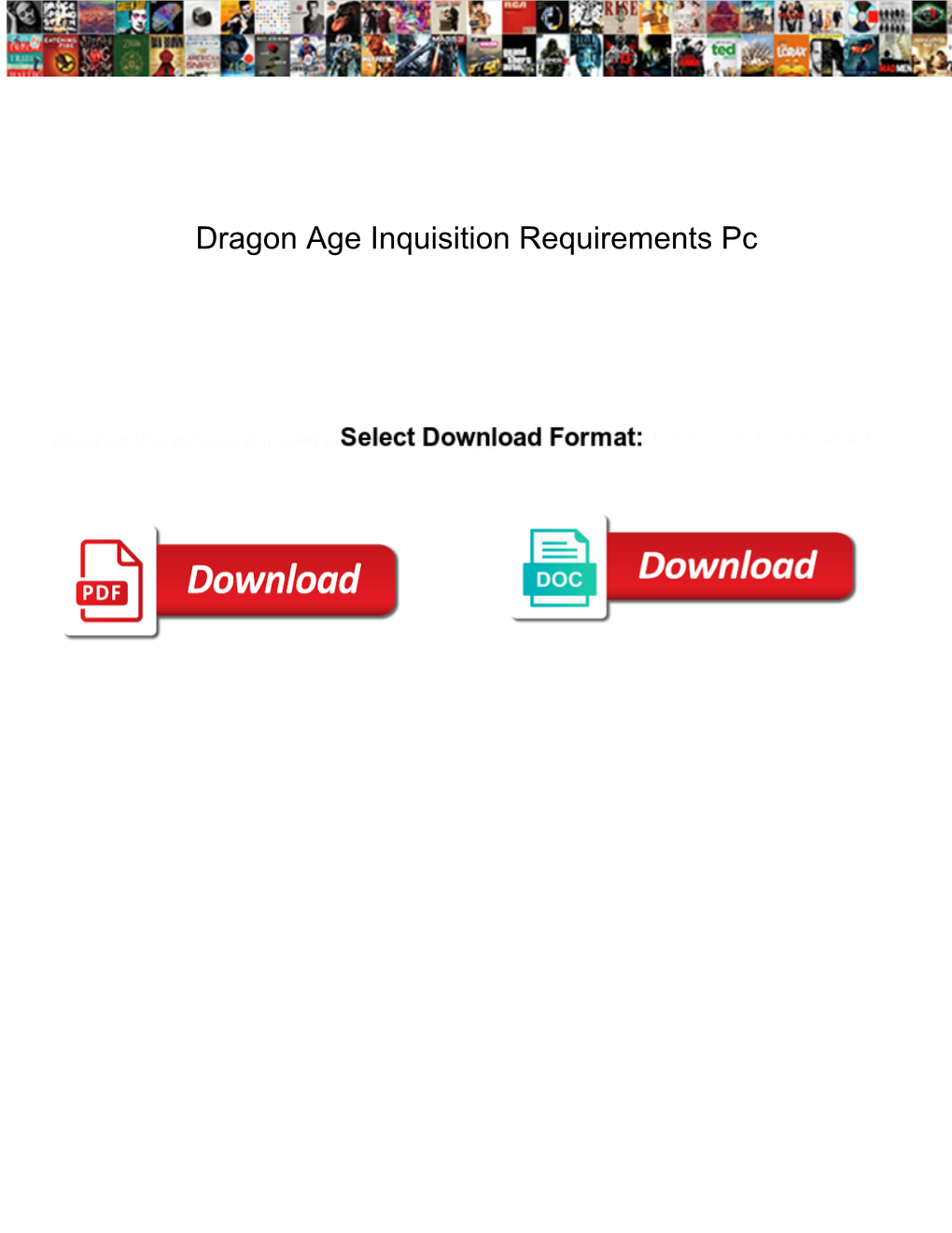 Dragon Age Inquisition Requirements Pc