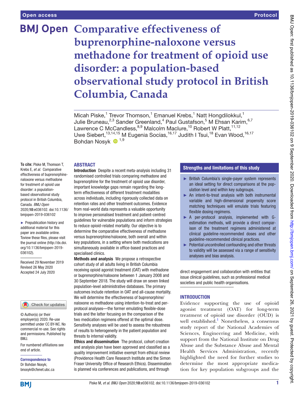 Naloxone Versus Methadone for Treatment of Opioid Use Disorder