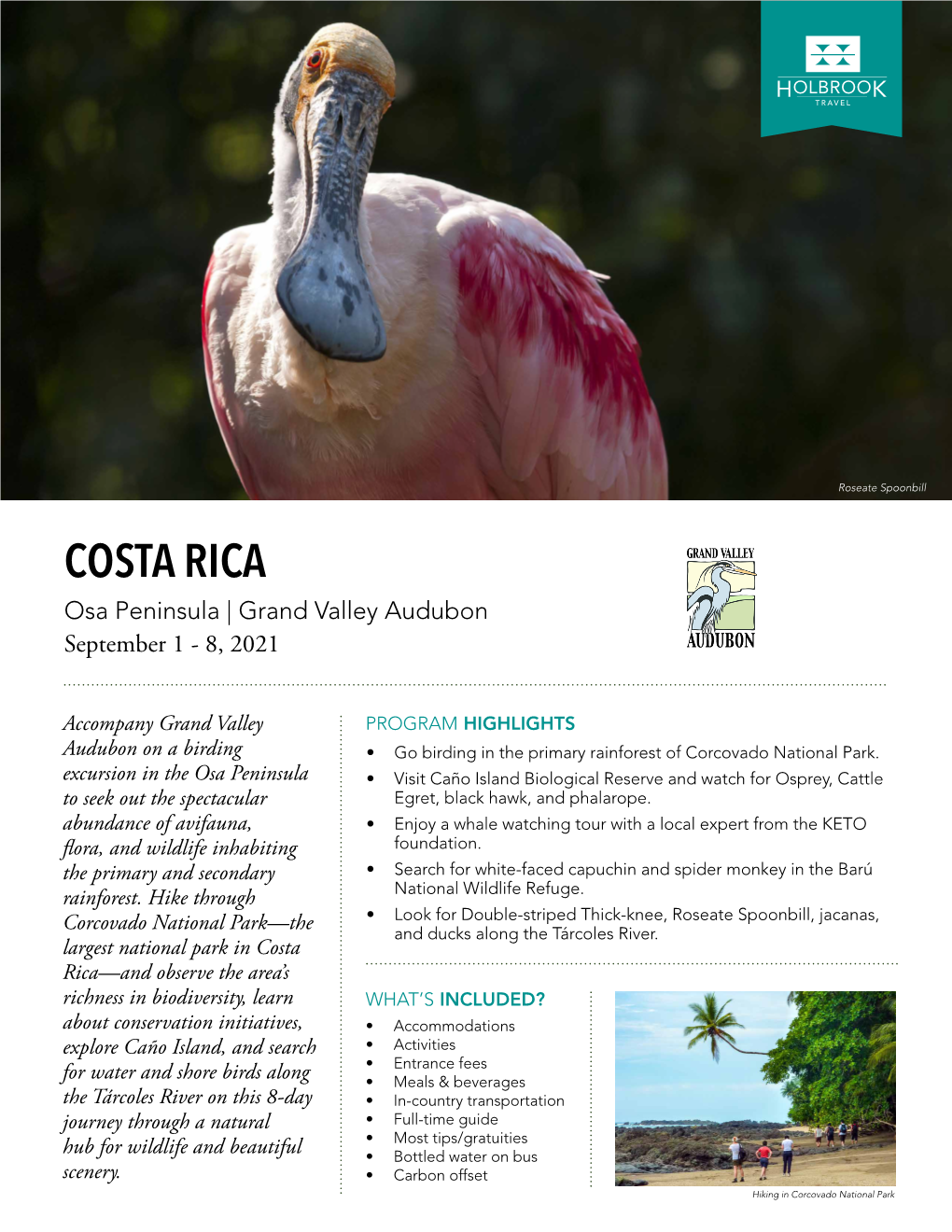 Costa Rica Osa Peninsula | Grand Valley Audubon September 1 - 8, 2021