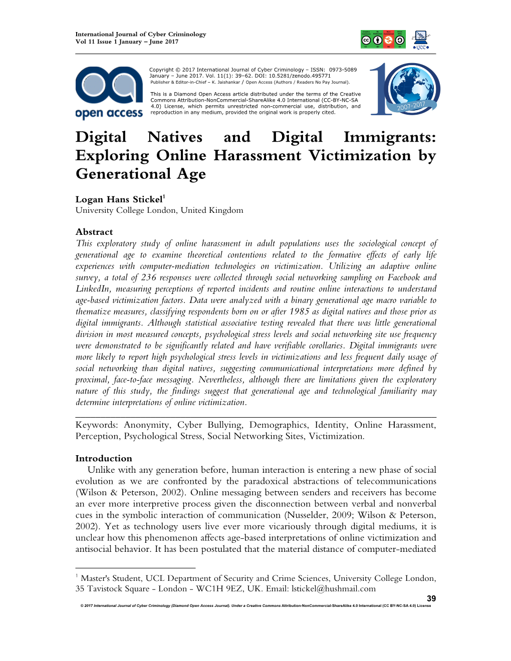Digital Natives and Digital Immigrants: Exploring Online Harassment Victimization by Generational Age