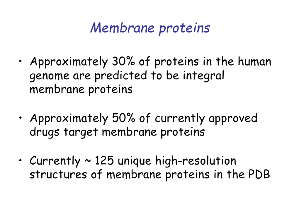 Membrane Proteins in the PDB Two Structural Motifs Used to Span the Membrane
