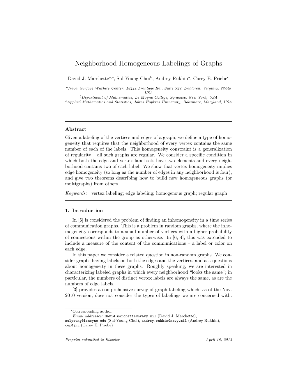 Neighborhood Homogeneous Labelings of Graphs