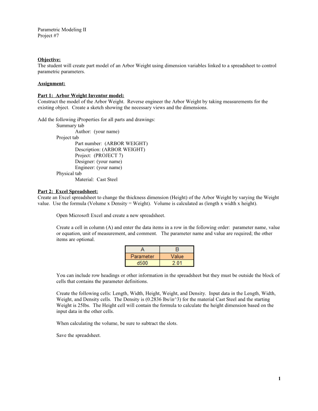 Parametric Modeling II