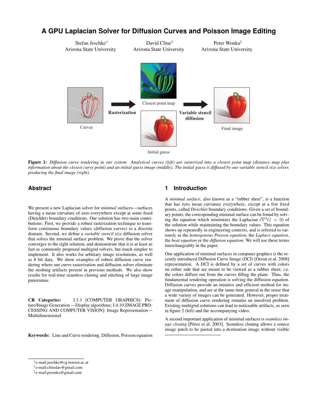 A GPU Laplacian Solver for Diffusion Curves and Poisson Image Editing