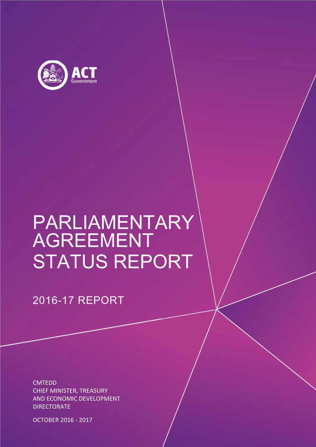 Parliamentary Agreement Status Report