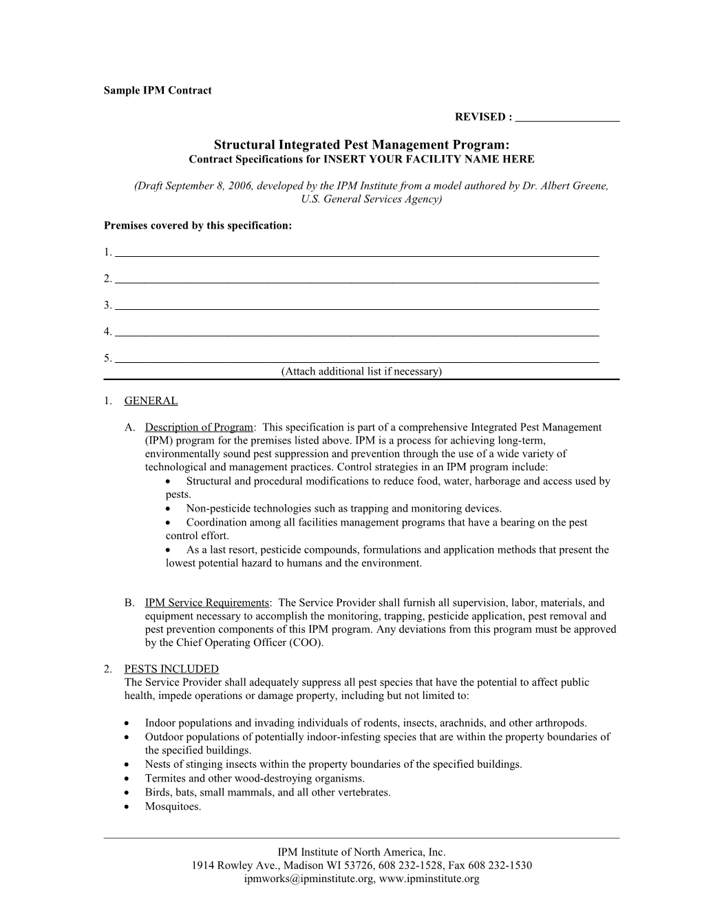 Sample IPM Contract