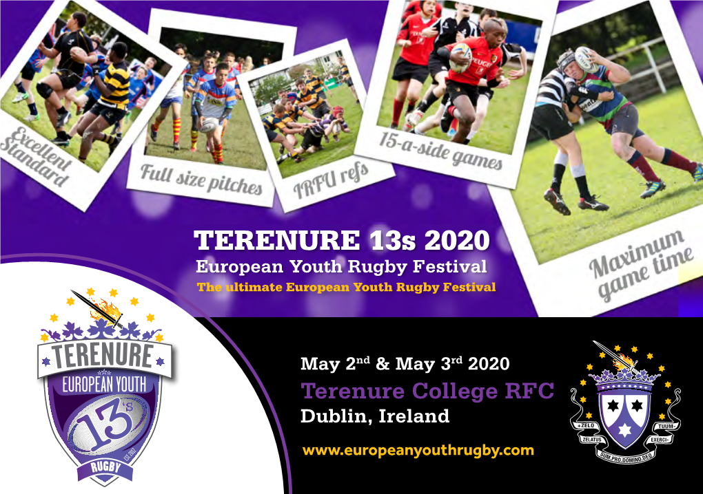 TERENURE 13S 2020 European Youth Rugby Festival the Ultimate European Youth Rugby Festival