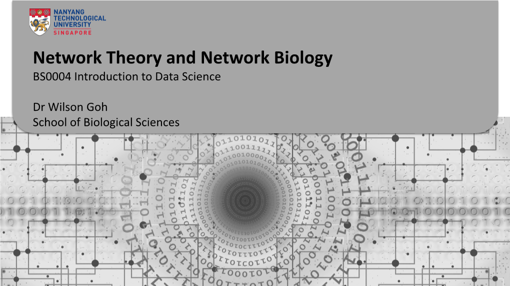 Network Theory and Biology