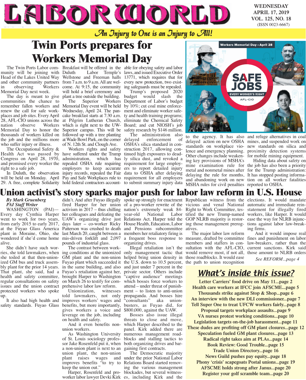 Twin Ports Prepares for Workers Memorial