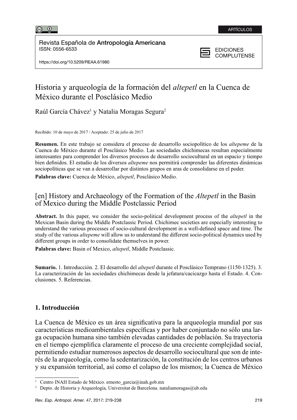 Historia Y Arqueología De La Formación Del Altepetl En La Cuenca De México Durante El Posclásico Medio