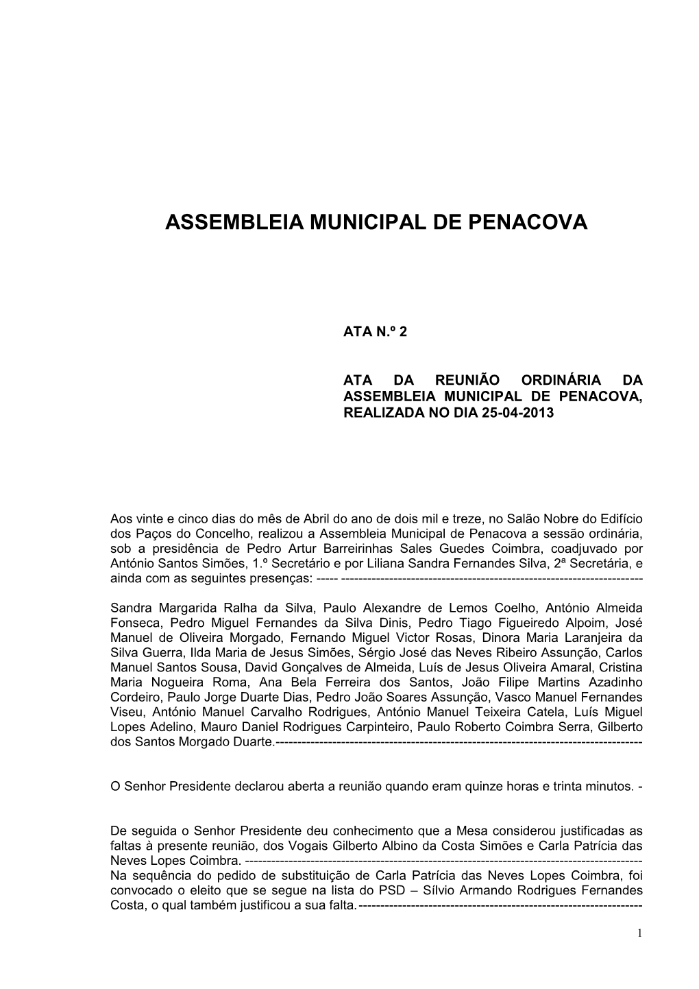 Assembleia Municipal De Penacova