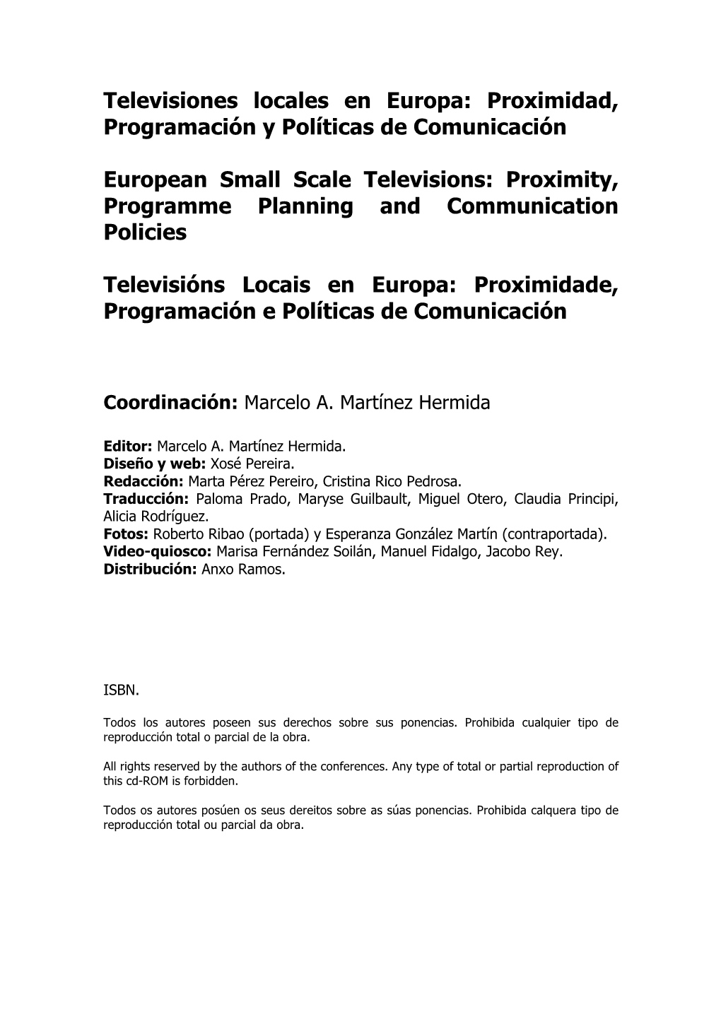 Televisiones Locales En Europa: Proximidad, Programación Y Políticas De Comunicación
