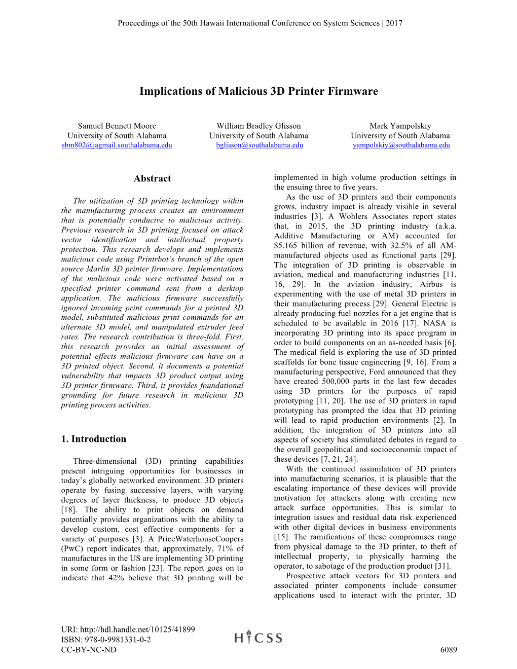 Implications of Malicious 3D Printer Firmware