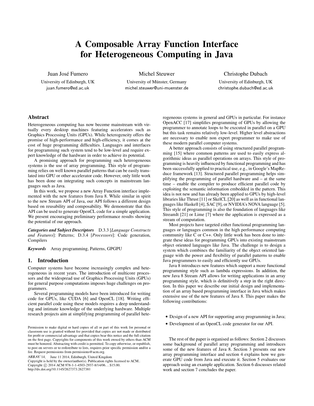 A Composable Array Function Interface for Heterogeneous Computing in Java