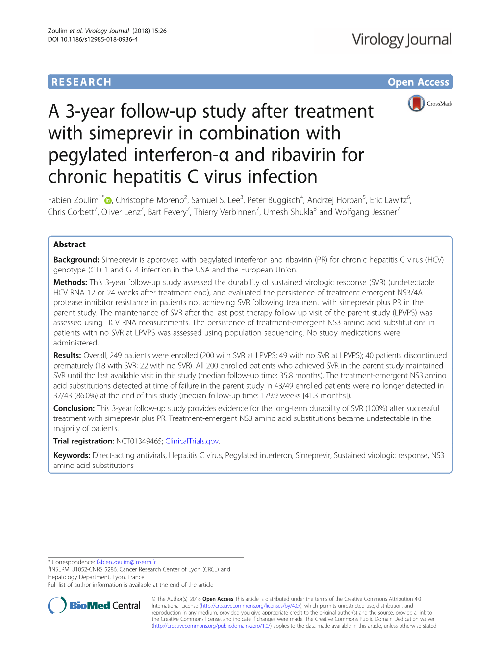 A 3-Year Follow-Up Study After Treatment with Simeprevir in Combination with Pegylated Interferon-Α and Ribavirin for Chronic H