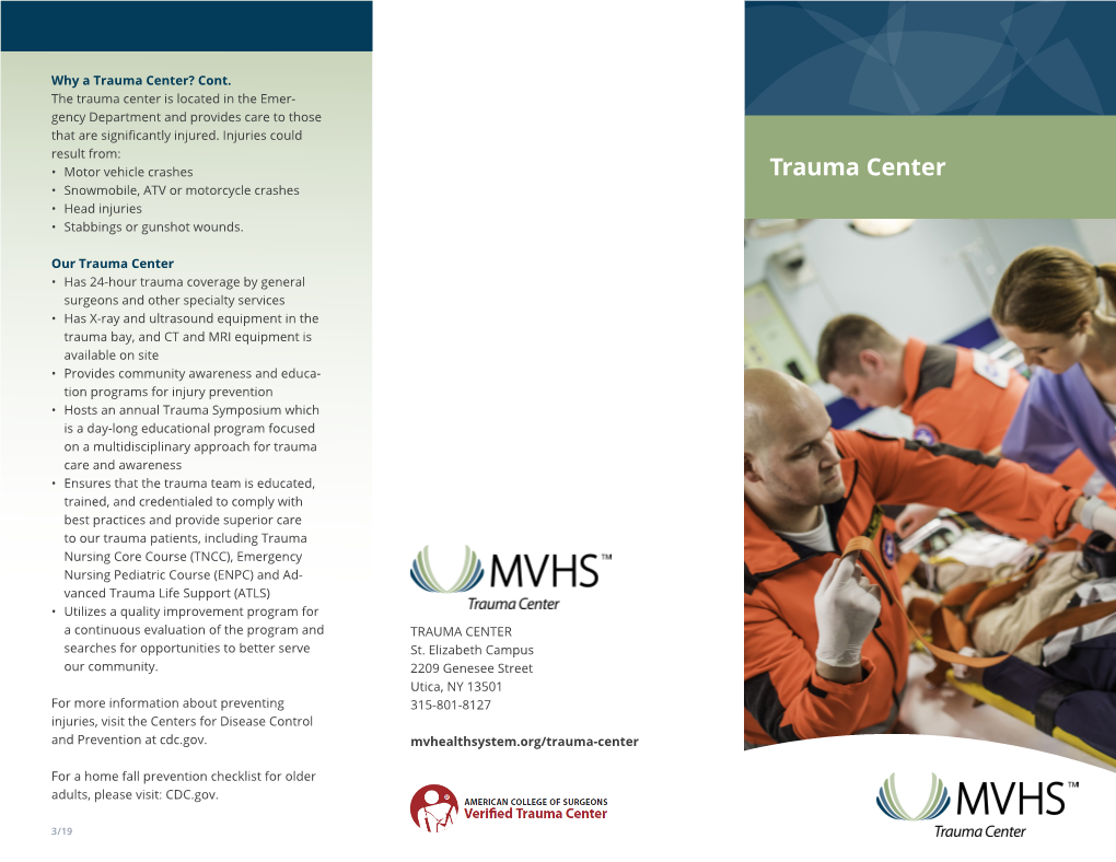 Trauma Center Brochure