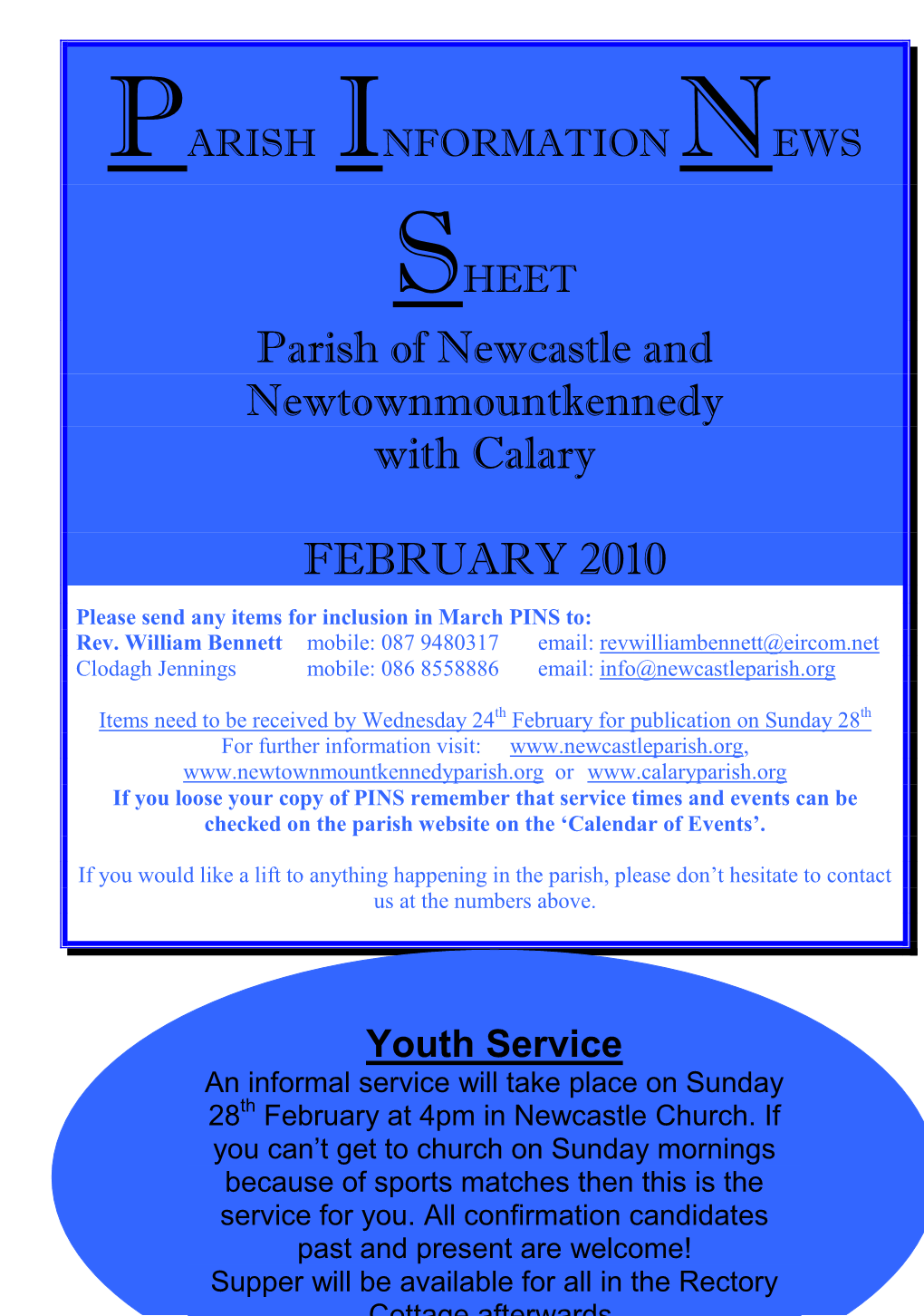 Parish of Newcastle and Newtownmountkennedy with Calary FEBRUARY 2010