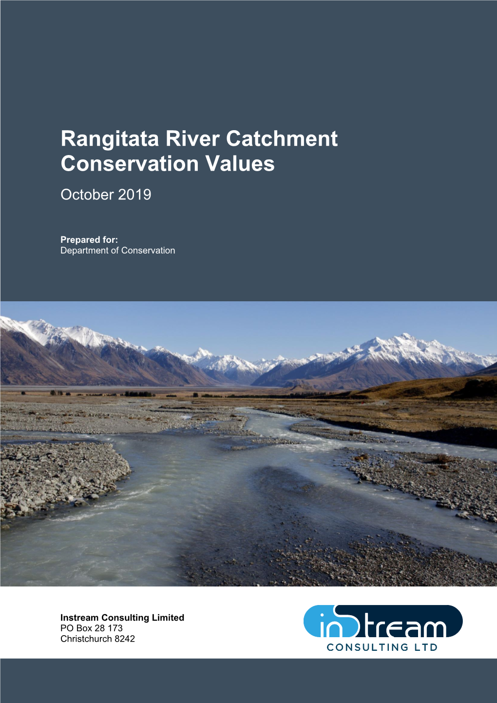 Rangitata River Catchment Conservation Values October 2019