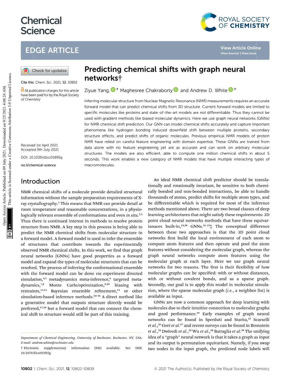 Predicting Chemical Shifts with Graph Neural Networks† Cite This: Chem