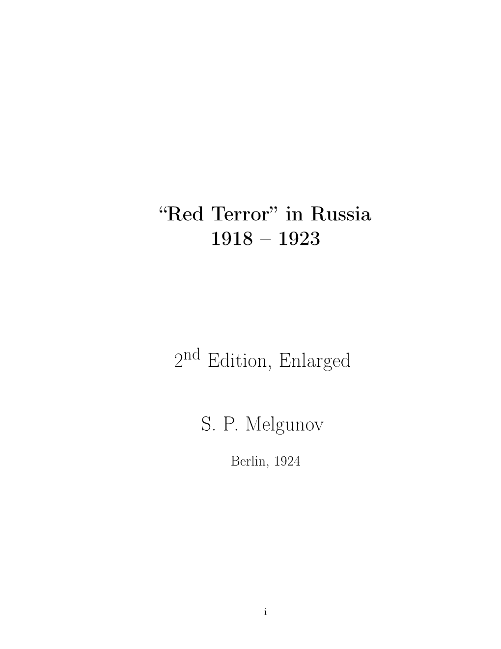 Red Terror in Russia 1918-1923