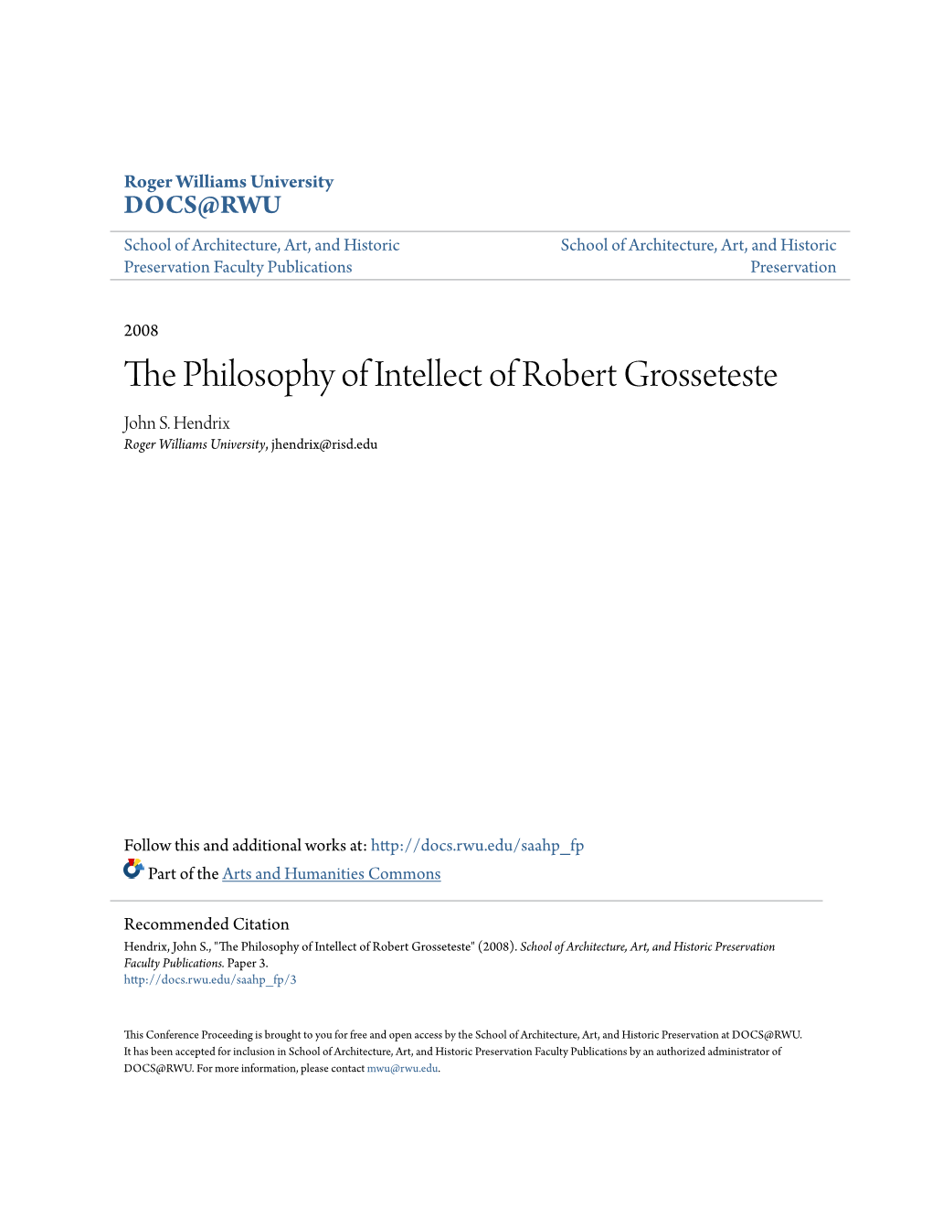 The Philosophy of Intellect of Robert Grosseteste