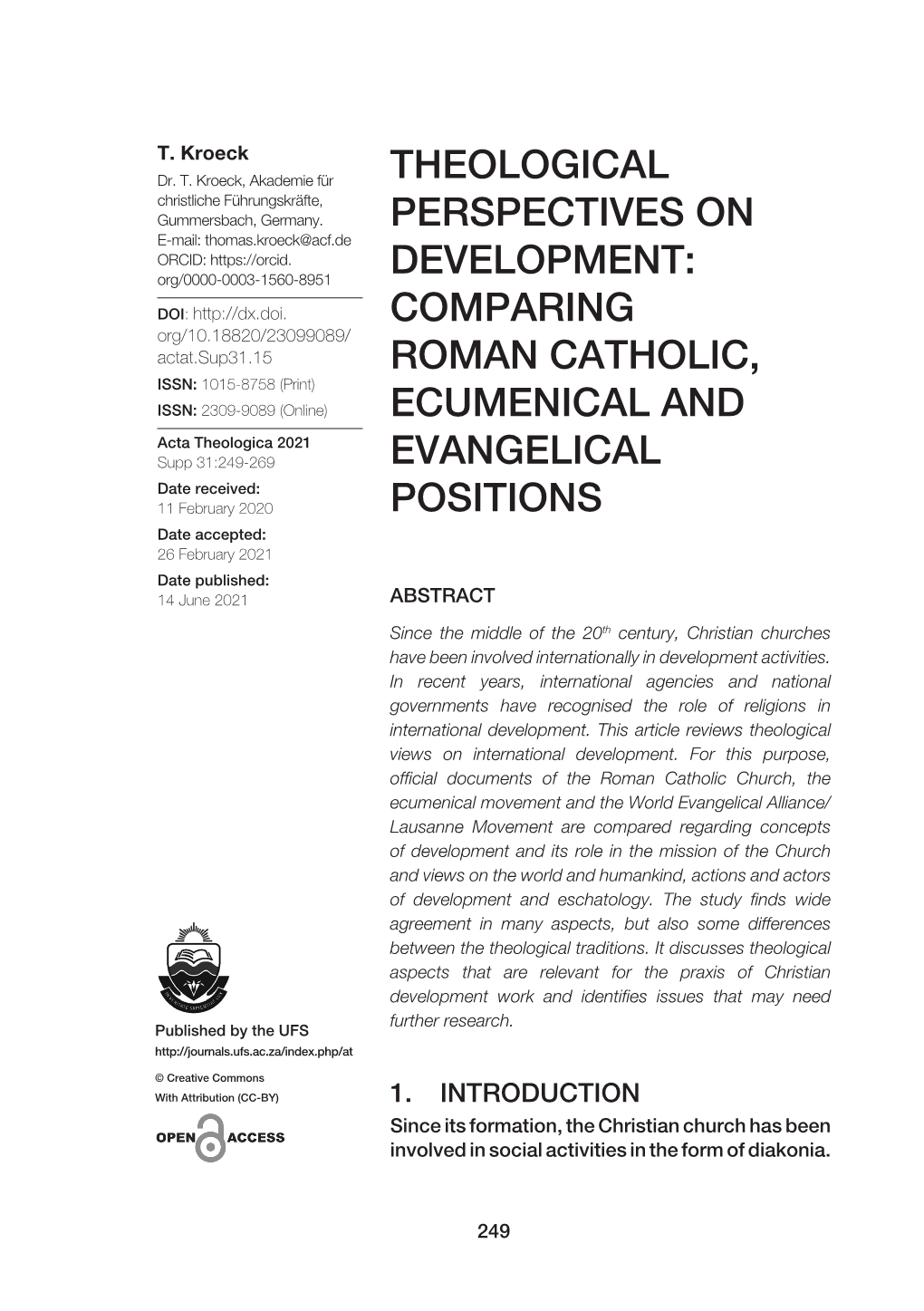 Comparing Roman Catholic, Ecumenical and Evangelical Positions