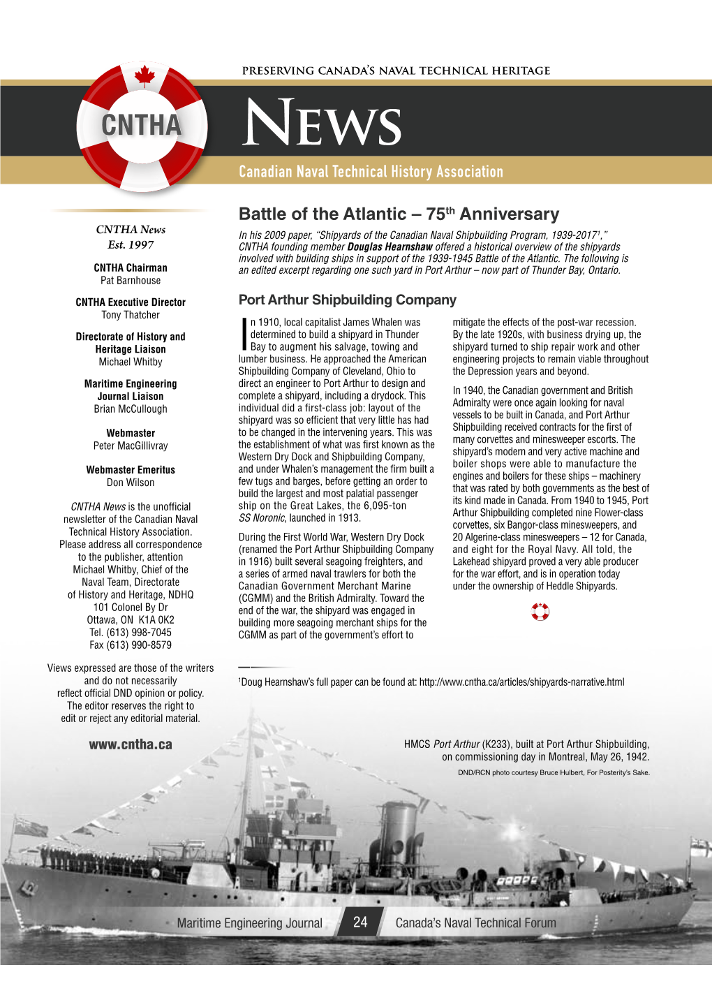 Battle of the Atlantic – 75Th Anniversary Canadian Naval