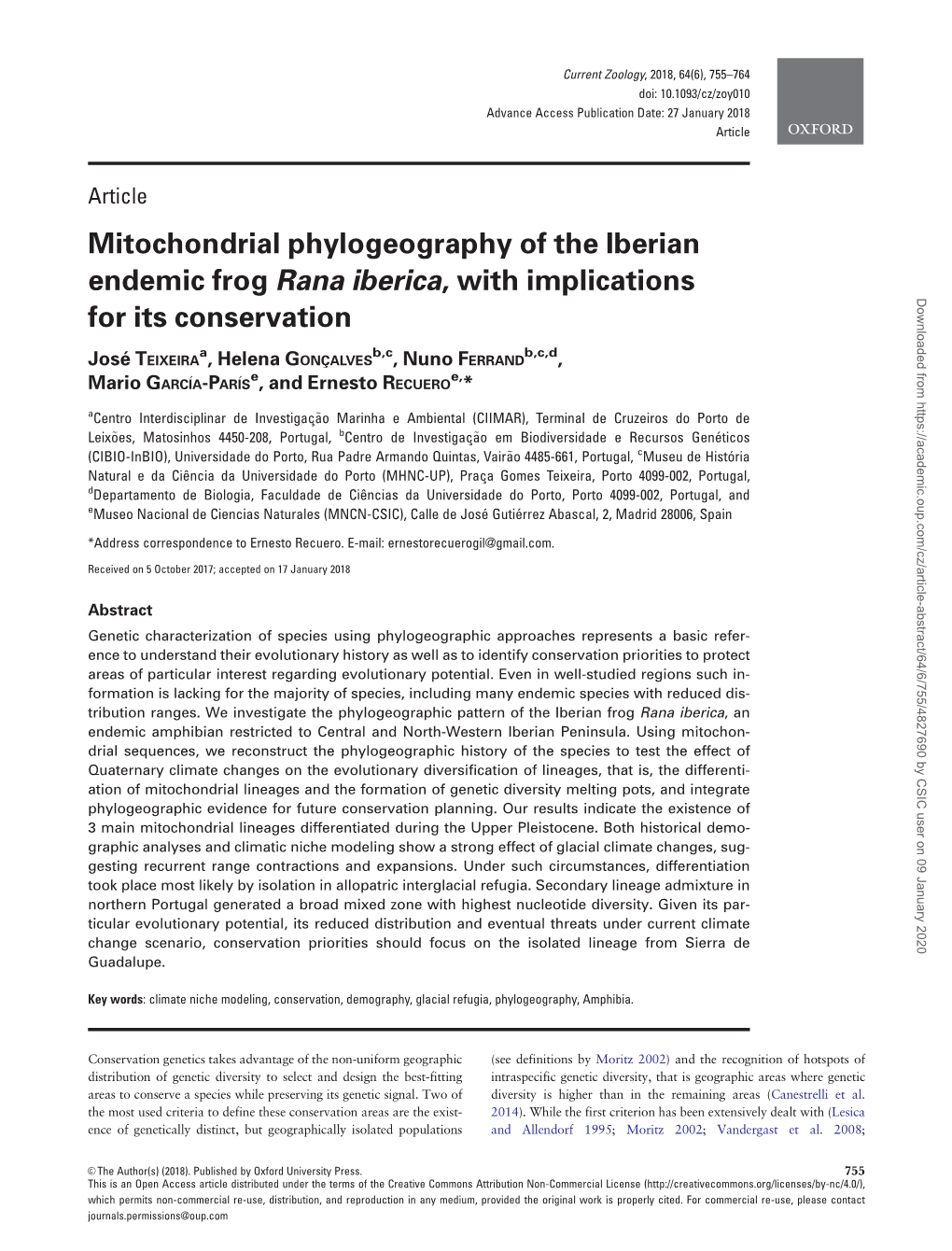 Mitochondrial Phylogeography of The