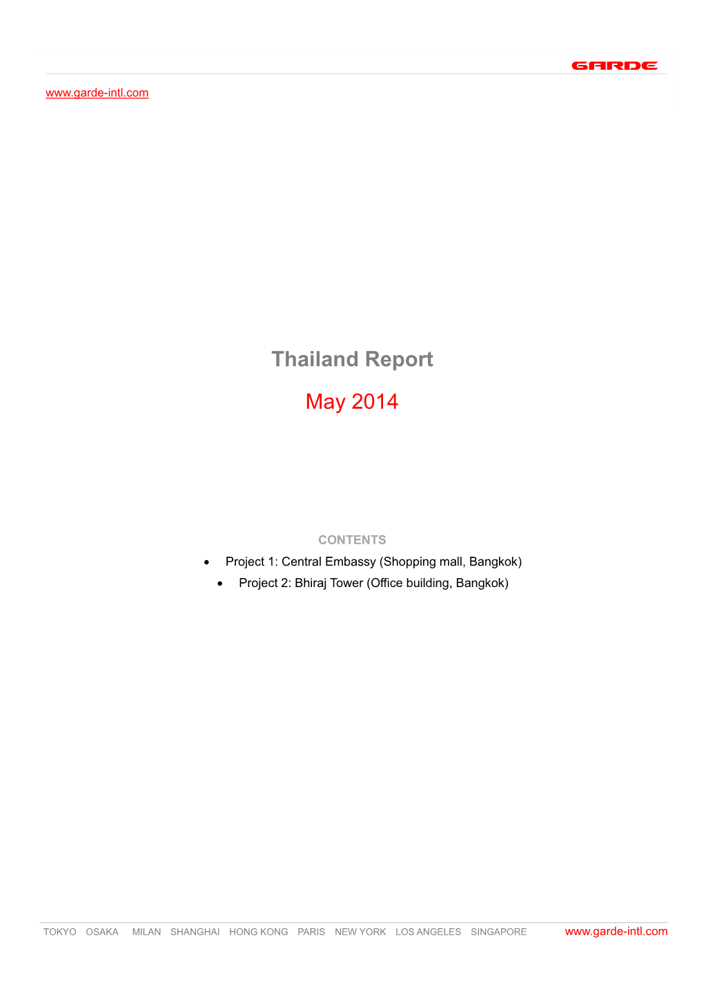 Thailand Report May 2014