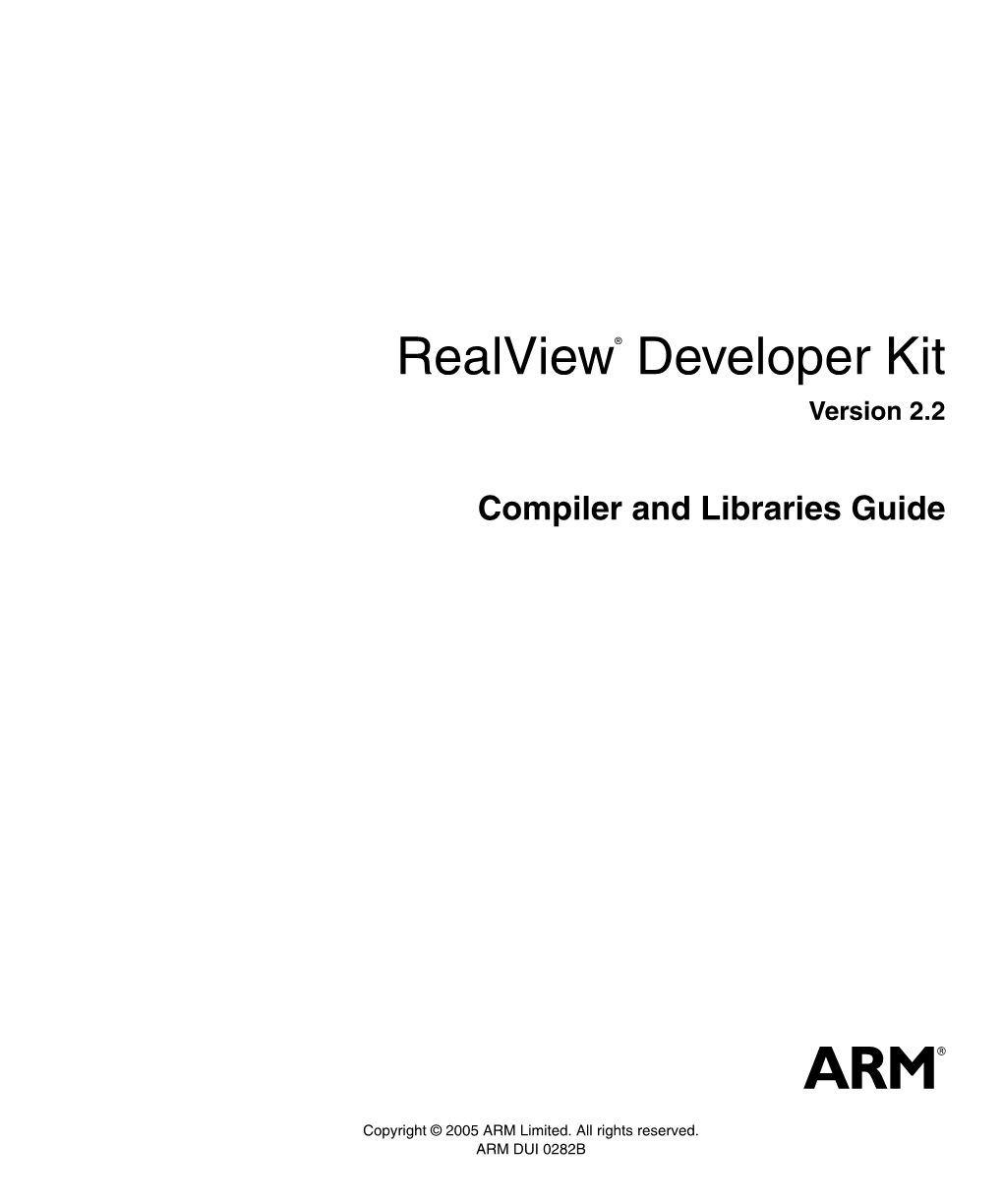 Realview Developer Kit Compiler and Libraries Guide