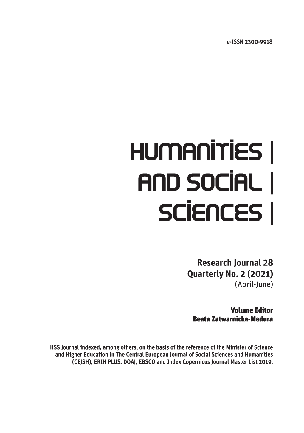 Research Journal 28 Quarterly No. 2 (2021) (April-June)