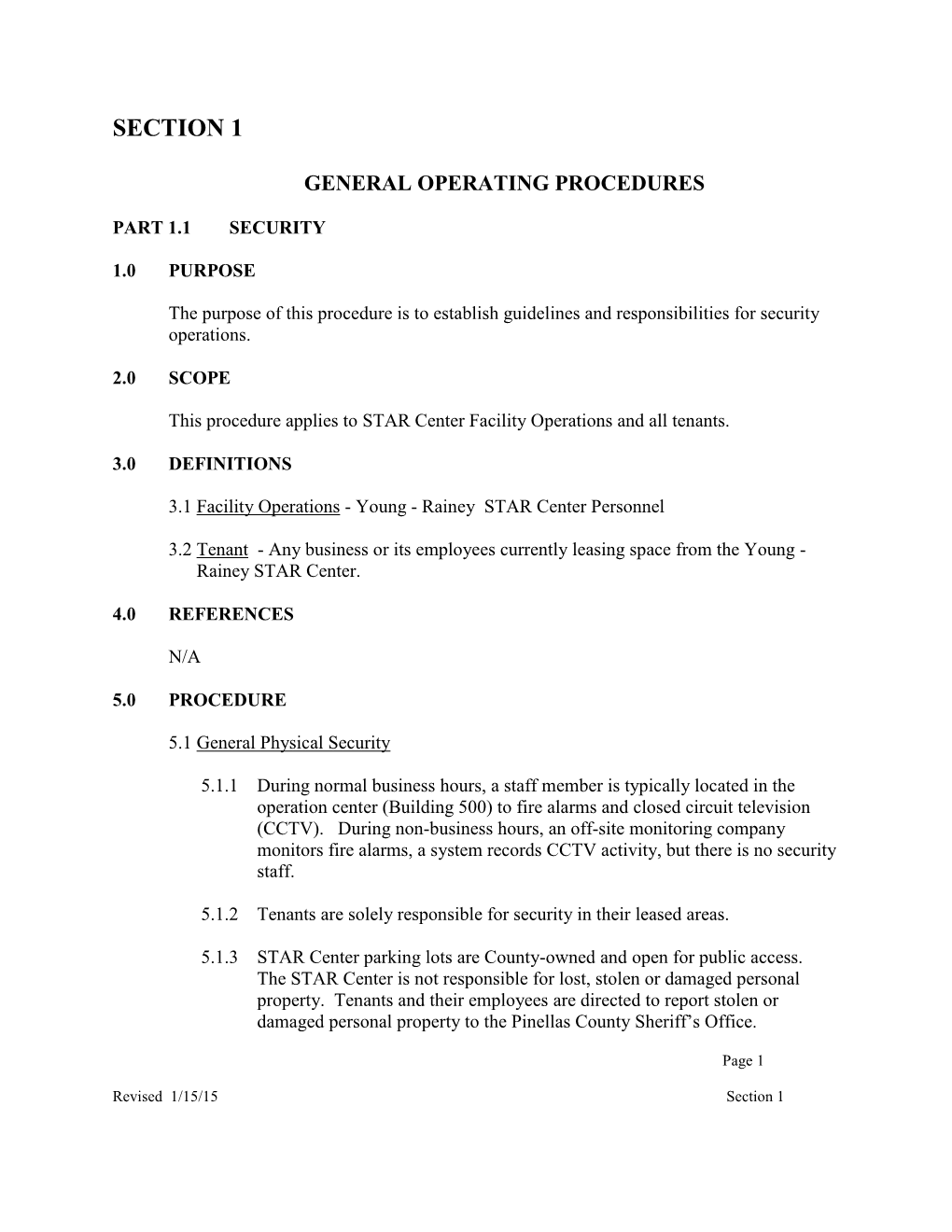 General Operating Procedures 2015