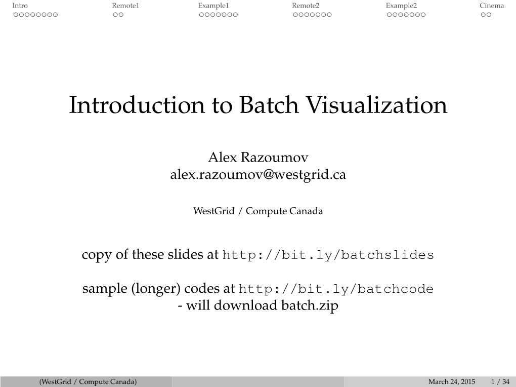 Introduction to Batch Visualization
