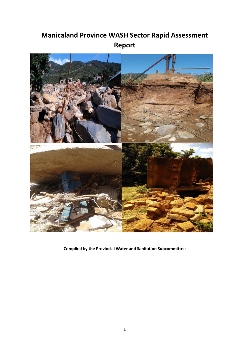 Manicaland Province WASH Sector Rapid Assessment Report