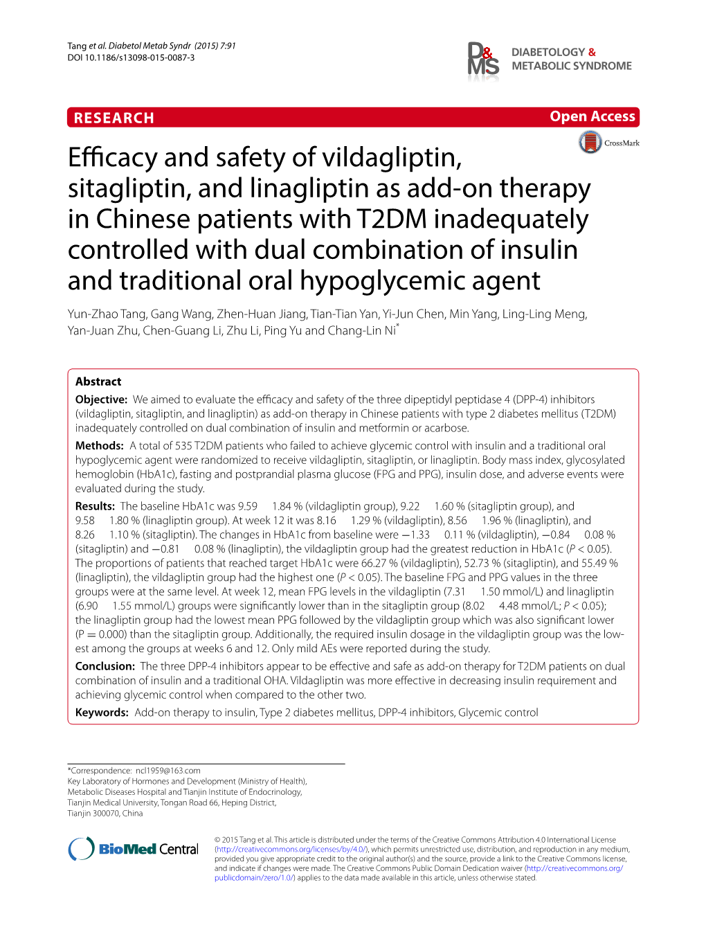 Efficacy and Safety of Vildagliptin, Sitagliptin, and Linagliptin As Add-On