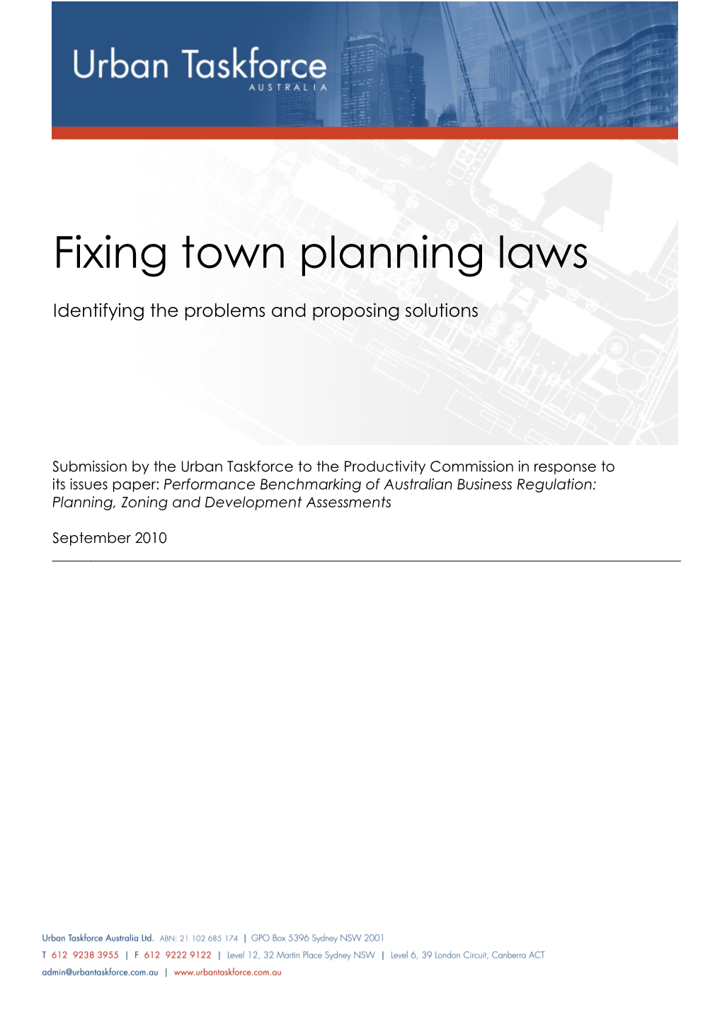 Fixing Town Planning Laws