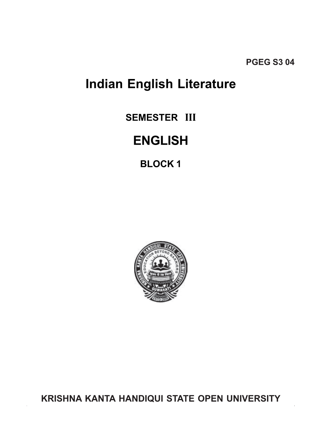 Indian English Literature ENGLISH