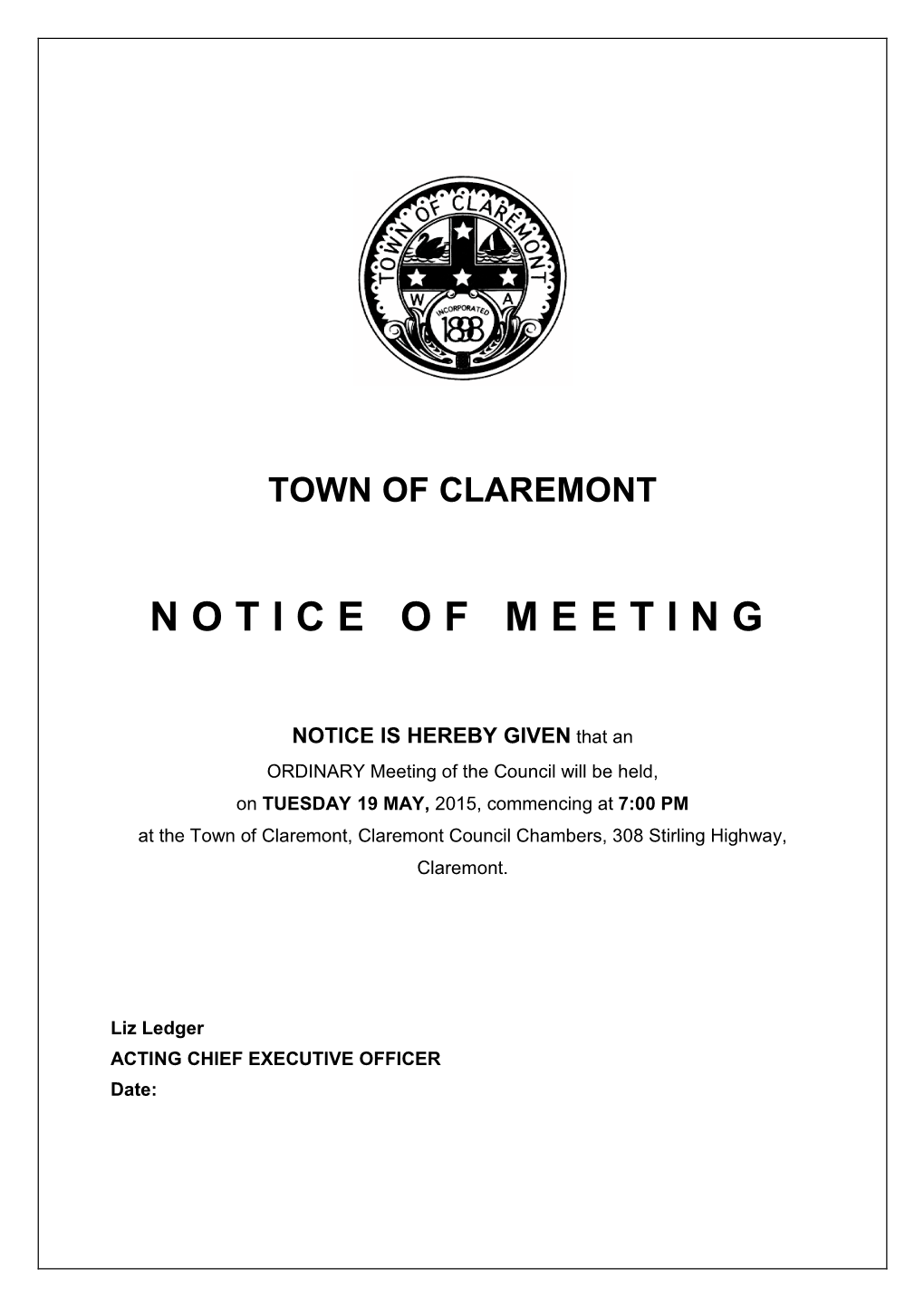 Council Agenda and Attachments 19 May 2015
