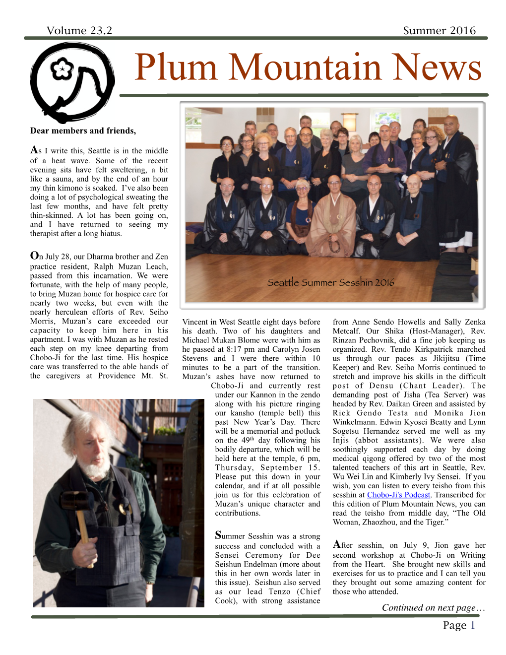 Plum Mountain News